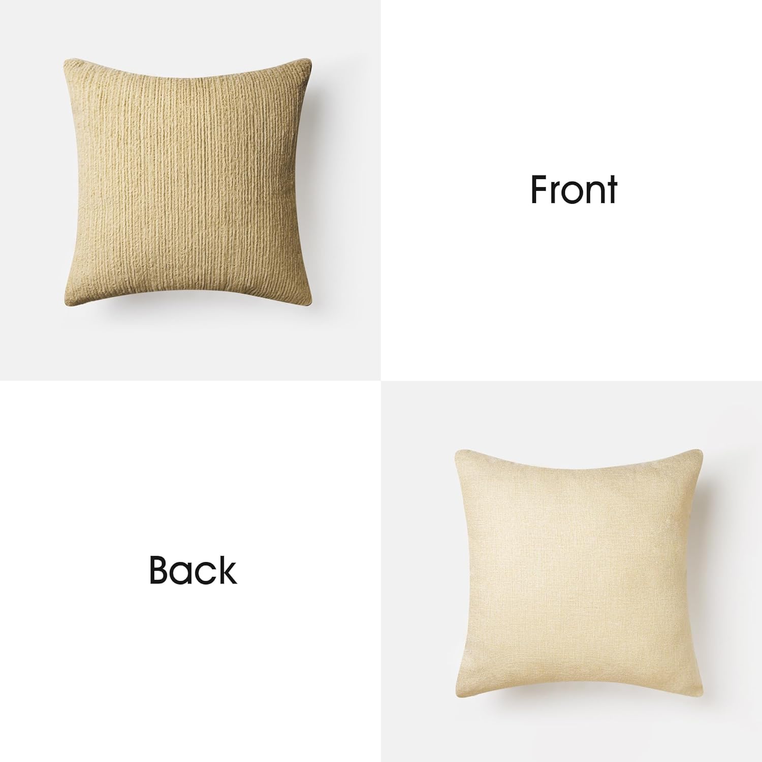 AELS Juego de 2 fundas de almohada decorativas de piel sintética a rayas de 18 x 18 pulgadas, fundas de almohada de felpa con textura de acento para