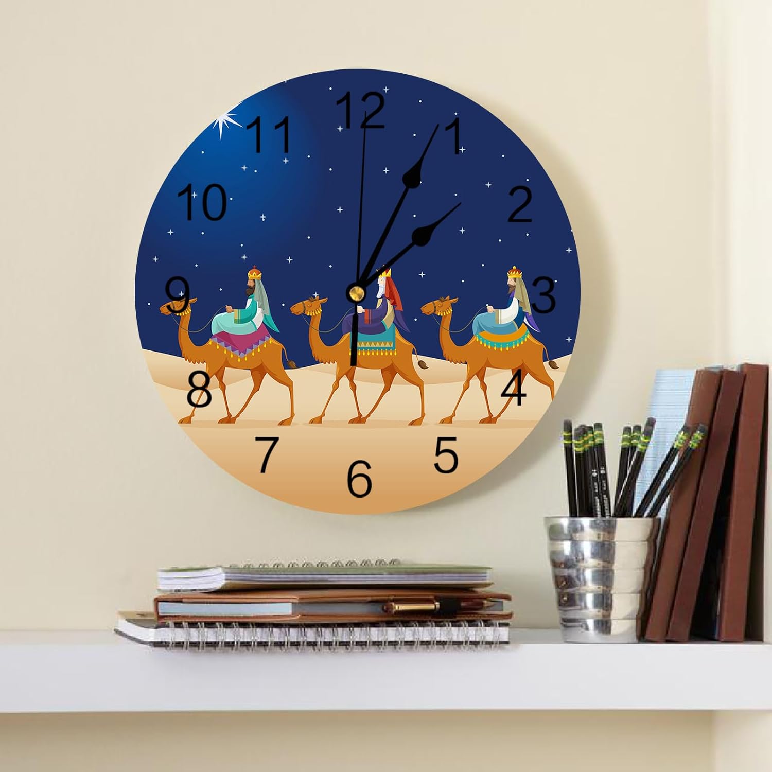 Silent – Reloj de pared decorativo sin tictac para cocina, dormitorio, baño, oficina, sala de estar, lavandería, hogar, funciona con pilas, reloj de