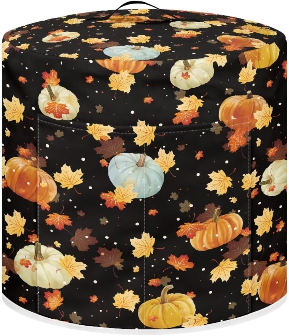 KUIFORTI Bolsa de transporte para olla de arroz de hojas de arce otoñal para decoración de Acción de Gracias, calabazas coloridas para cocina,