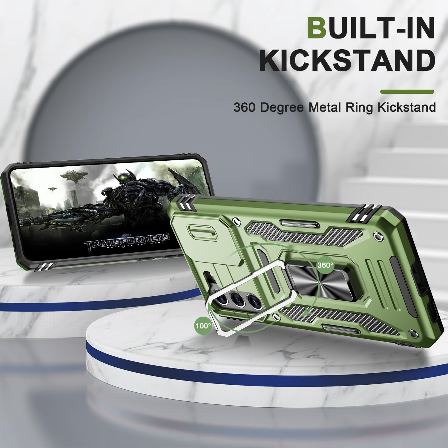 AUPAI Funda para Samsung Galaxy S23 FE con cubierta para cámara, funda de grado militar para Samsung S23 FE con protector de pantalla, prueba de