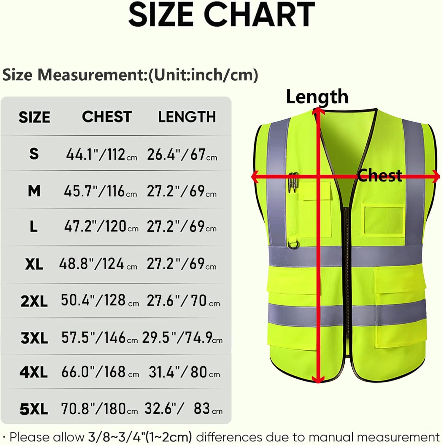 Chaleco de seguridad personalizado para hombres con 5 bolsillos, chaleco reflectante de alta visibilidad, logotipo para construcción de emergencia,