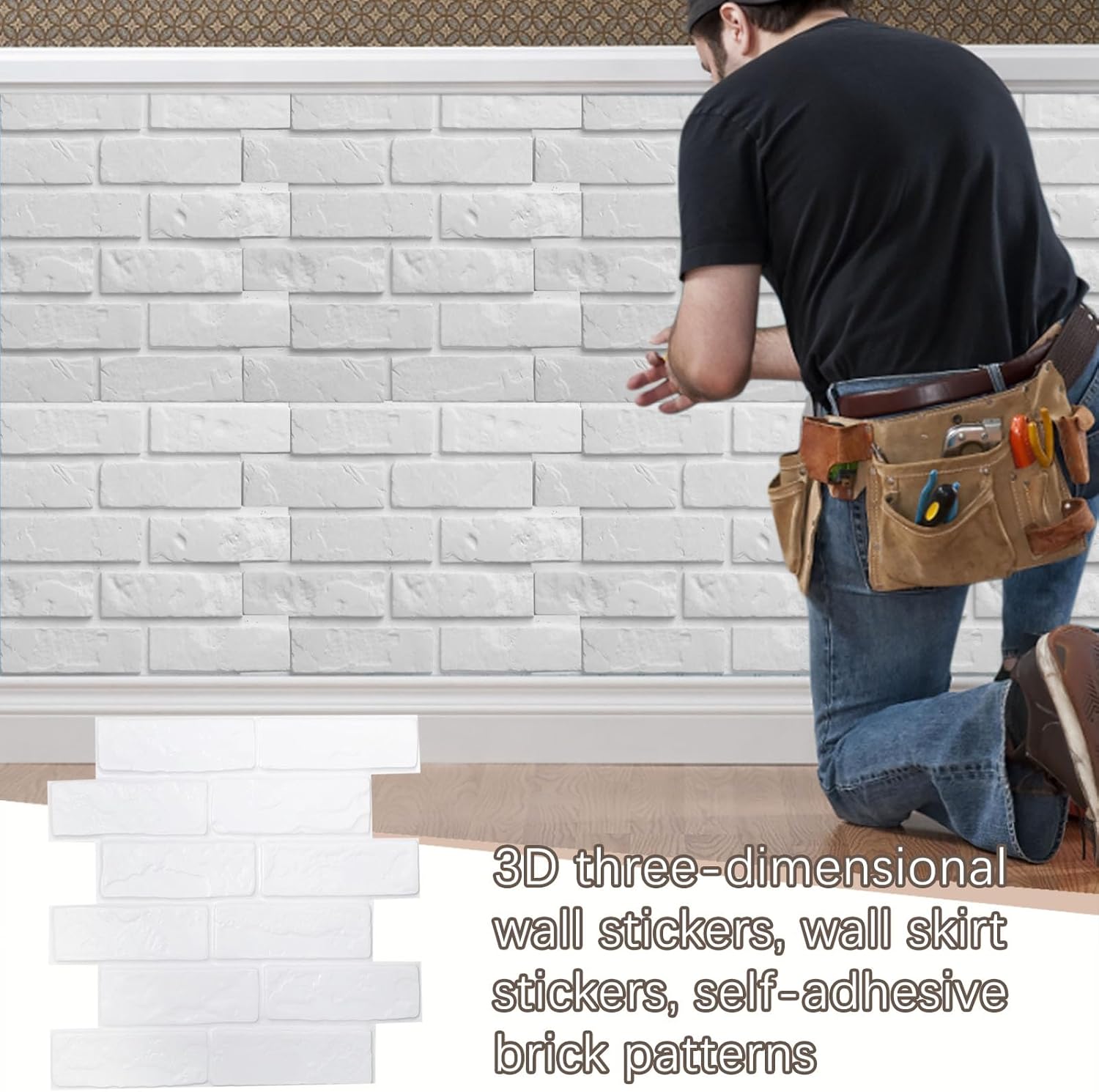 Poxiuna – 1 baldosa adhesiva para salpicaduras de cocina, 12 x 12 pulgadas, autoadhesiva, impermeable, paneles de pared 3D para despegar y pegar,