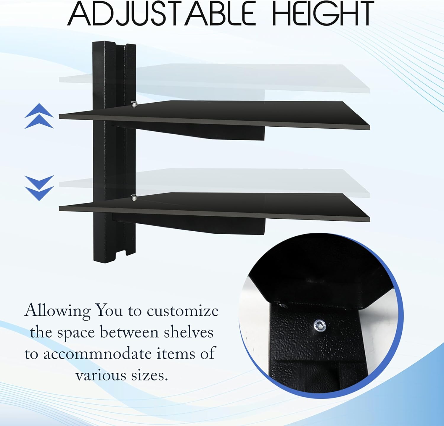 SIMOND STORE – Estantes centrales de entretenimiento de pared – Estante para proyector – Estantes flotantes para TV, reproductores de DVD, consolas