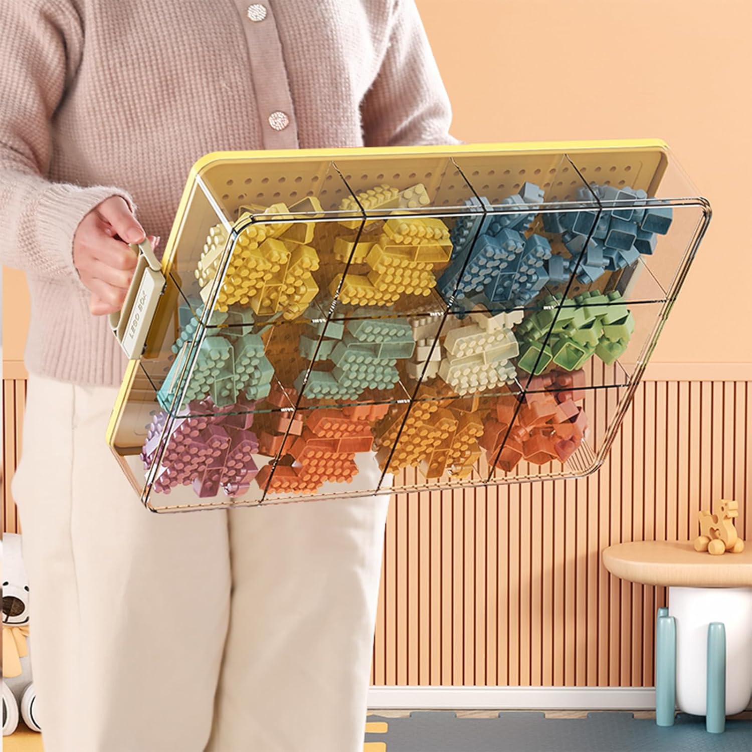 Contenedores organizadores de juguetes para Lego Building Block, contenedores de almacenamiento para almacenamiento de ladrillos de construcción,
