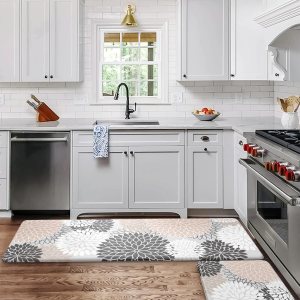 Alfombras y tapetes de cocina acolchados antifatiga, 2 unidades, antideslizantes, impermeables, bohemias, tapete ergonómico de espuma cómoda para Alfombras y tapetes de cocina acolchados antifatiga, 2 unidades, antideslizantes, impermeables, bohemias, tapete ergonómico de espuma cómoda para