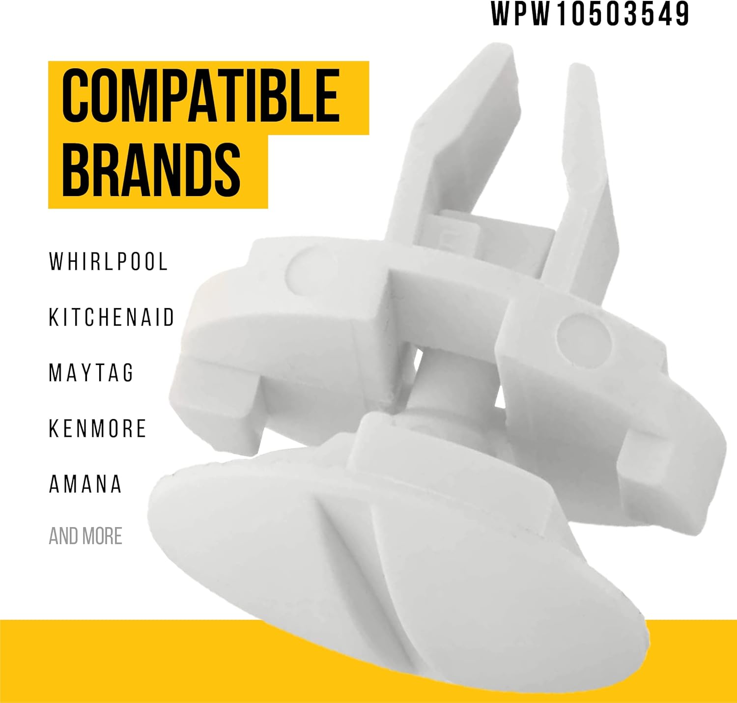 WPW10503549 W10503549 Retenedor de panel de acceso  Compatible Kenmore KitchenAid Maytag Whirlpool piezas de lavavajillas  Reemplaza AP6022404