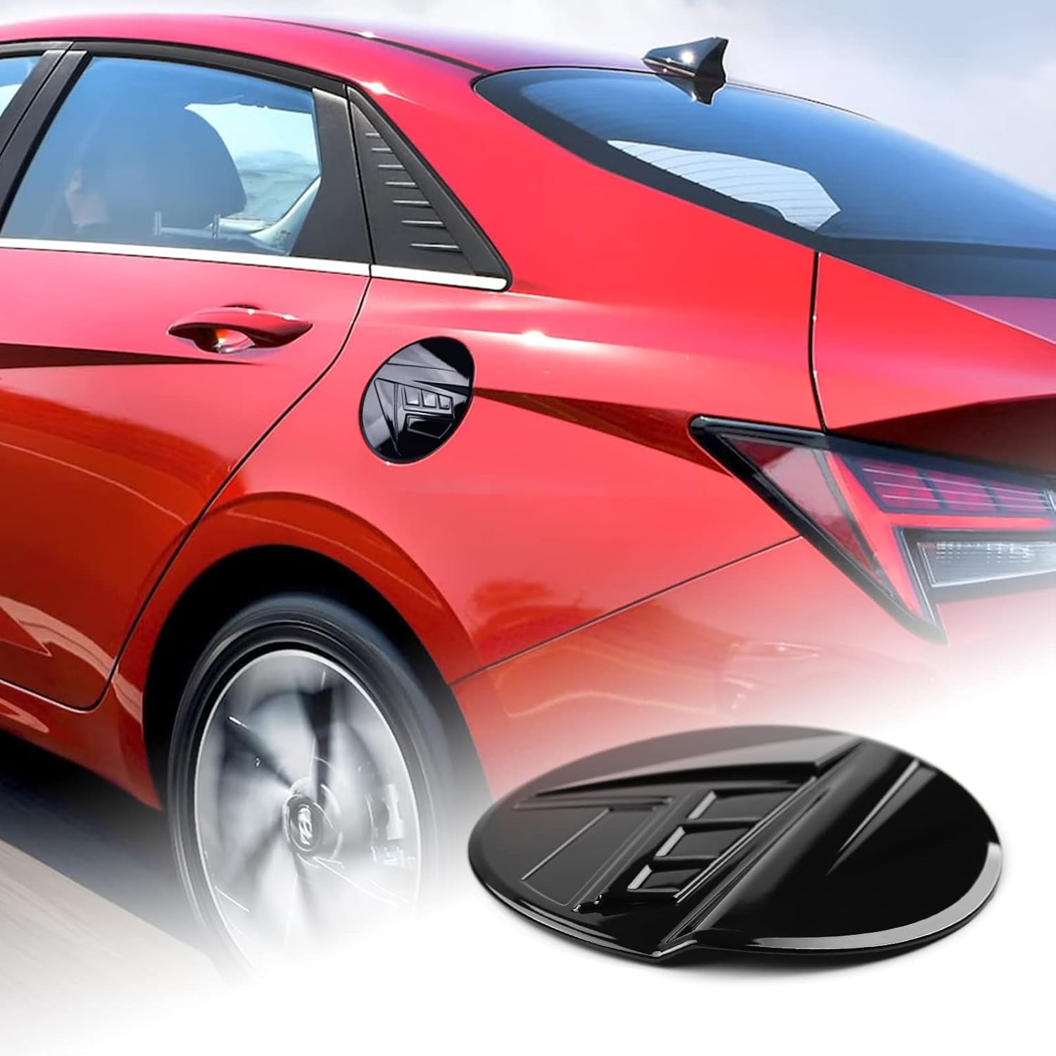 Para Hyundai Elantra 2024 2023 2022 2021 Accesorios Sporty Auto Car Exterior Cubierta del tanque de combustible de gasolina Tapón de puerta de