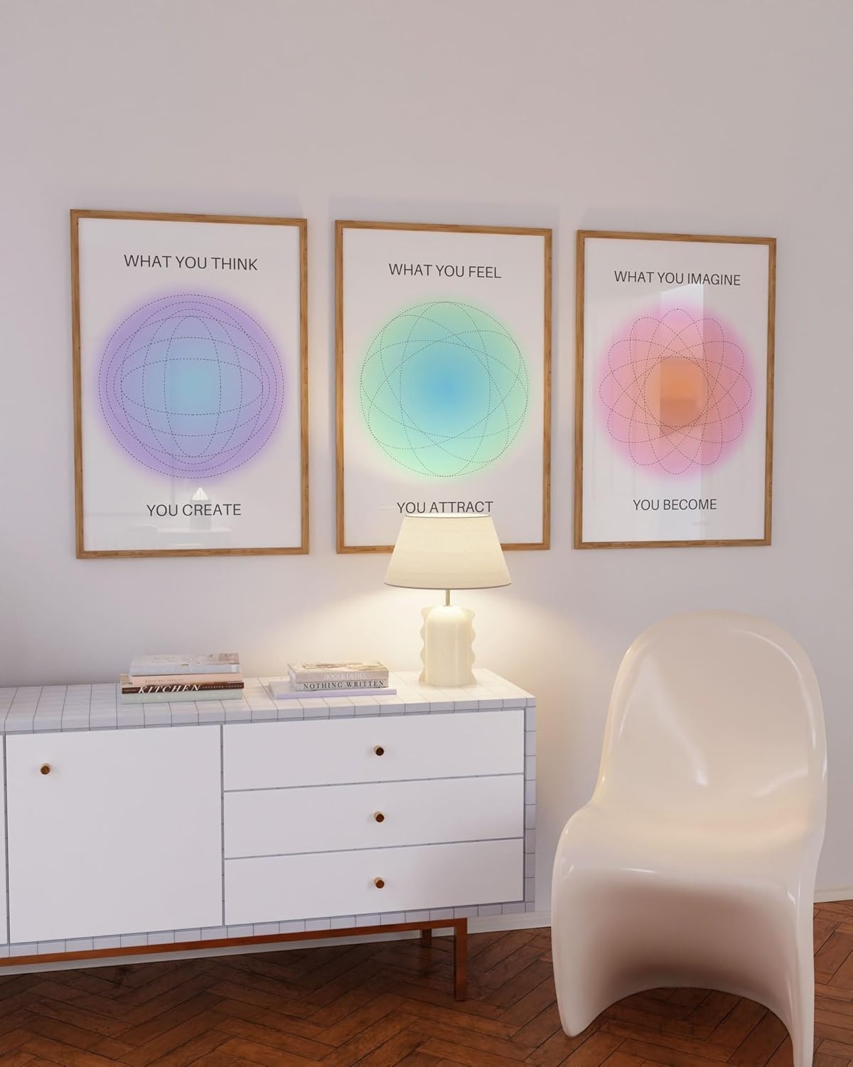 iHery Juego de 3 pósteres grandes de aura sin marco, 12 x 16 pulgadas, lienzo de alta calidad para decoración estética, arte de pared estético,