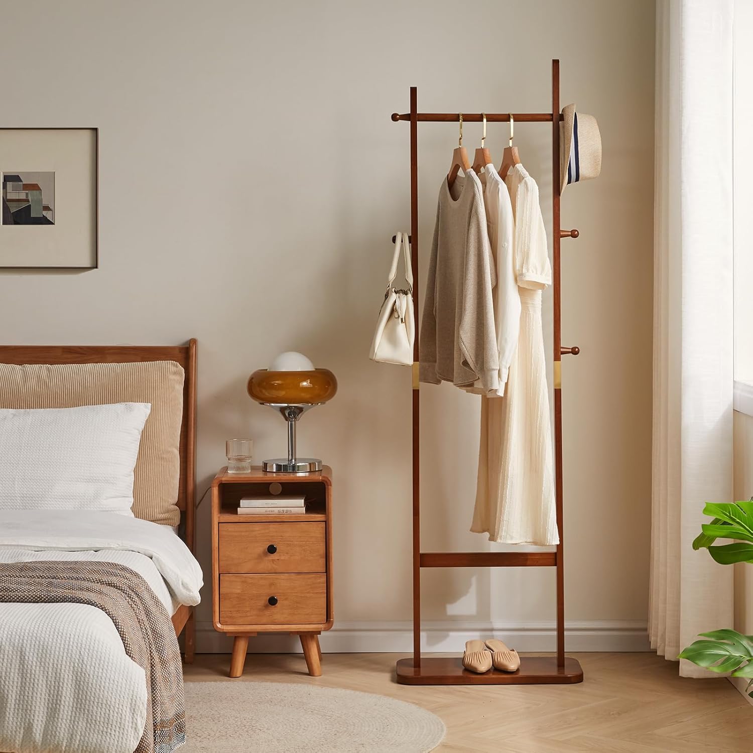 Perchero para árbol con base muy resistente, perchero pequeño independiente resistente, perchero para colgar ropa para niños y adultos, ahorro de