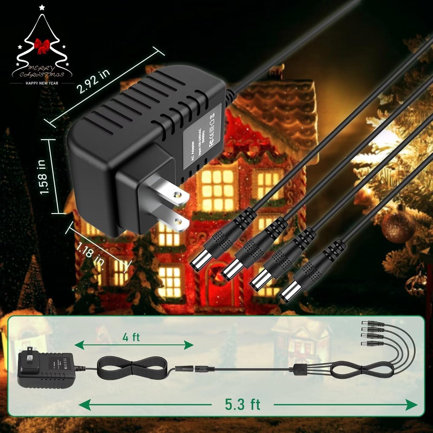 SLLEA Adaptador de CA de repuesto para Lemax iluminado 94564 44241 64517 74269 74274 Christmas Village SPO