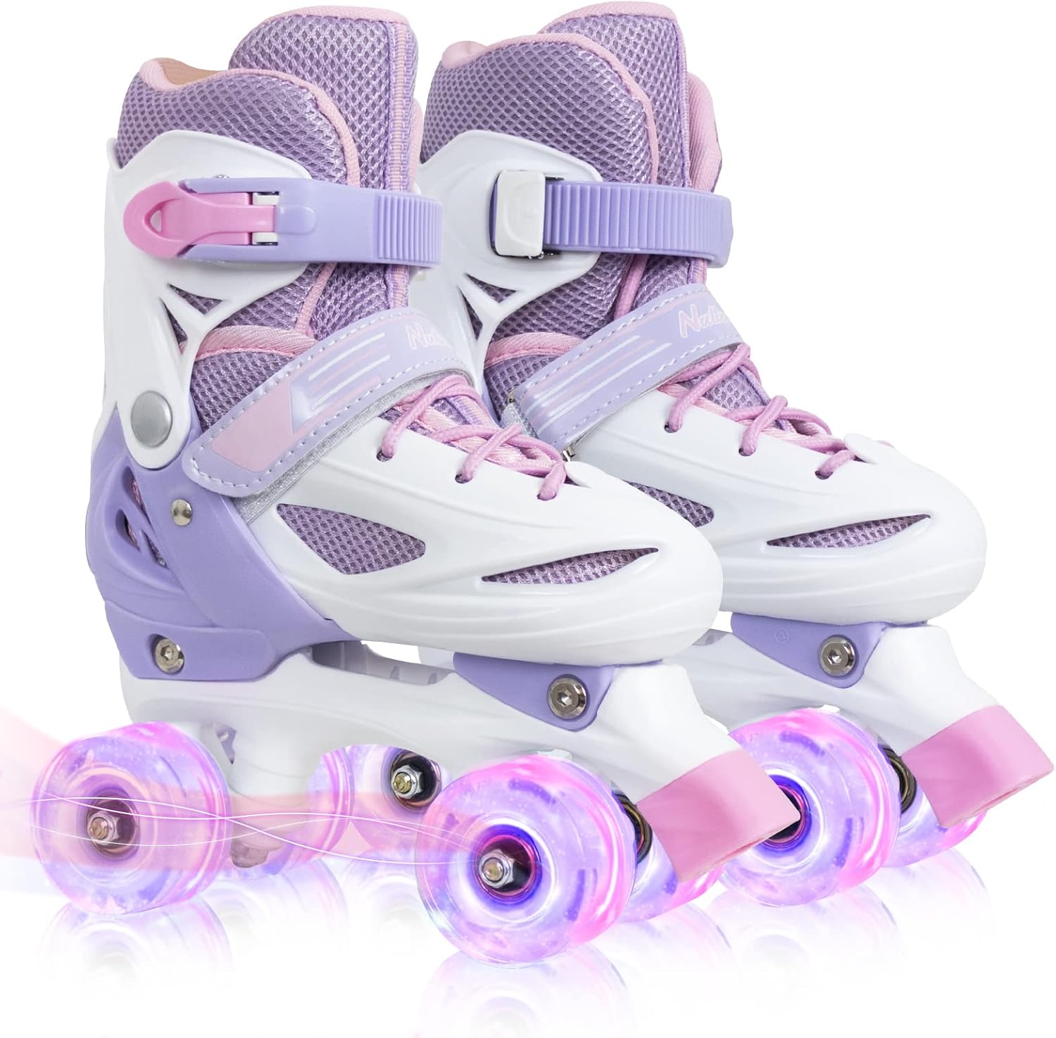 Nattork Patines de ruedas para niños y niñas en 4 tamaños ajustables en cuatrimotos, el mejor regalo de cumpleaños para juguetes deportivos en