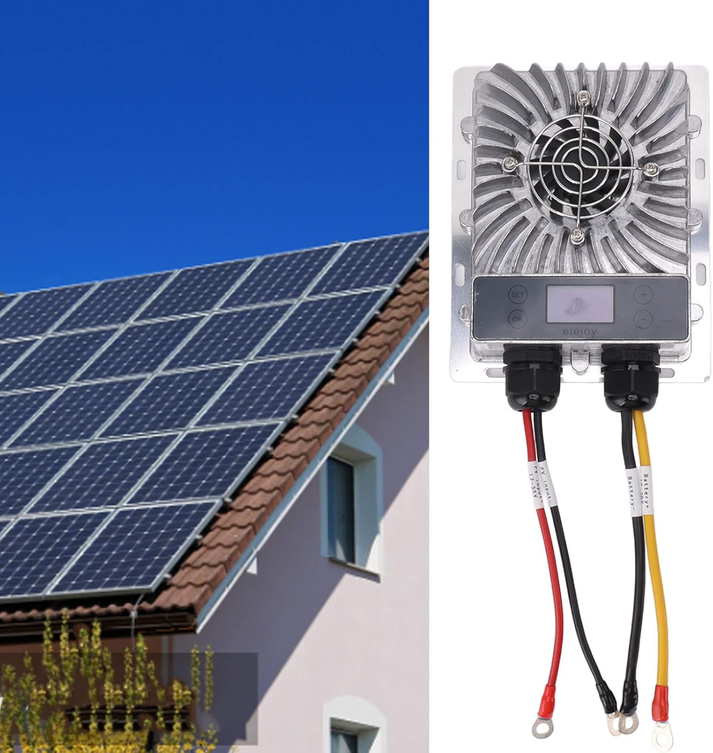 Controlador de carga solar Batería de litio fotovoltaica 600W Mppt Pantalla de carga de energía solar con LCD 30V 10 Li-Ion Display Rack