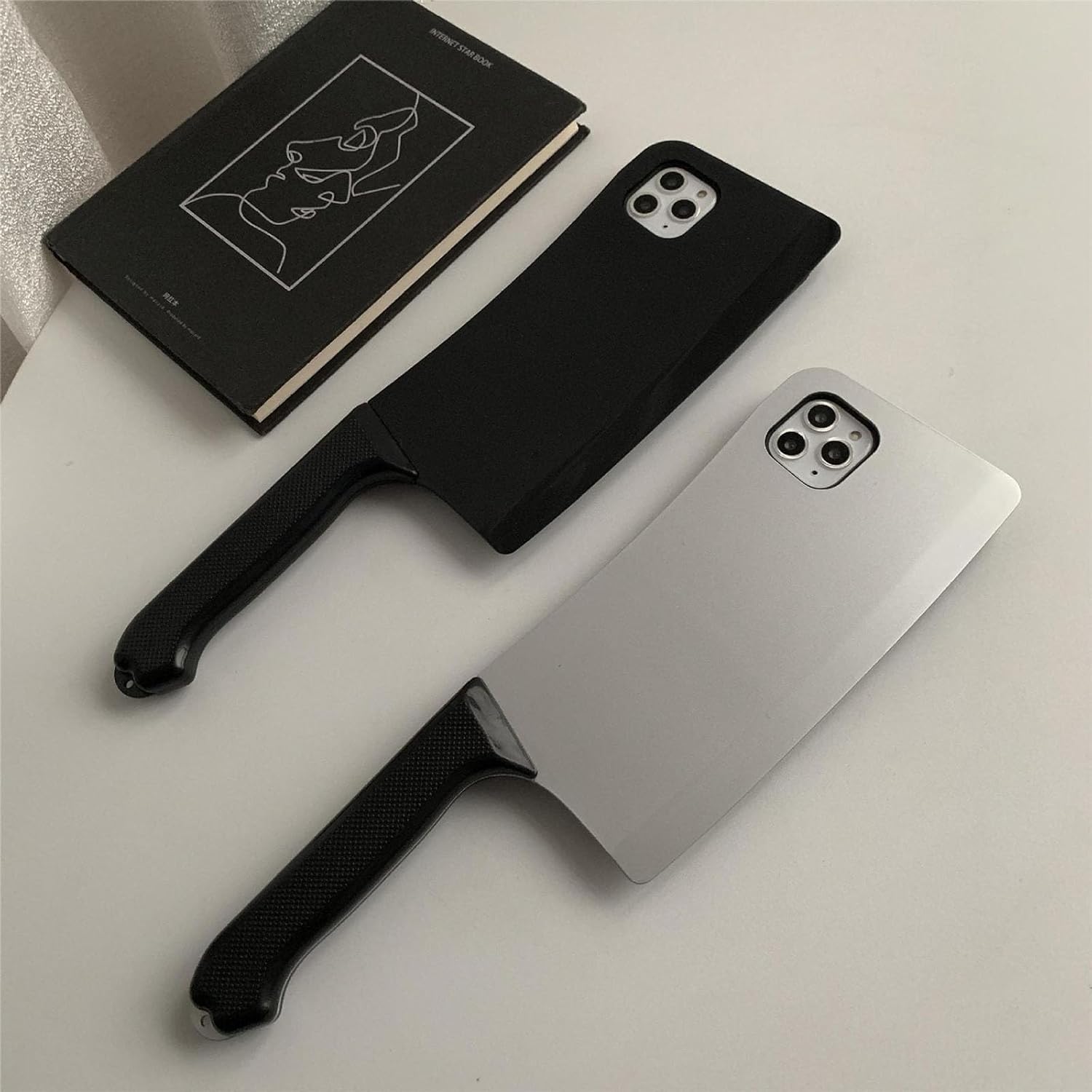 Funda para teléfono Cleaver, funda para teléfono con cuchillo de cuchilla, funda para iPhone 14, 13, 12, 11 Pro Max Plus (blanco, iPhone 14Promax)