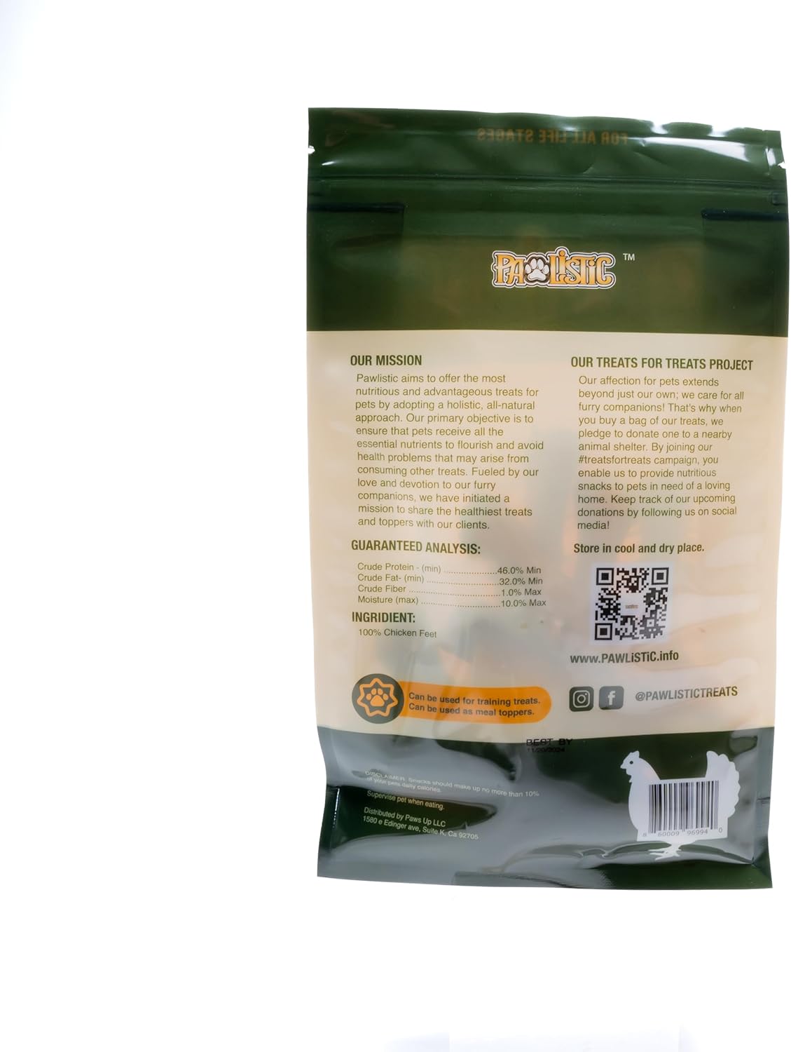 Golosinas de patas de pollo para gatos y perros- 8 piezas