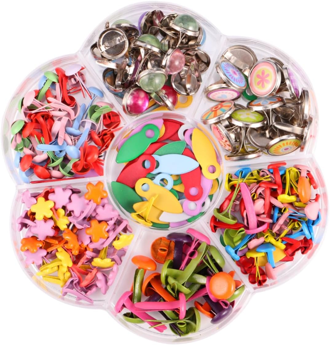 EXCEART 2 cajas de croissant de color clavo de papel tachuelas de papel para manualidades para niños, manualidades de latón