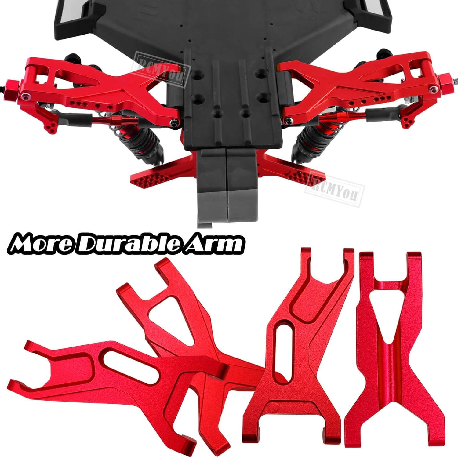 RCMYou Pieza de actualizaciones para 110 Slash 2WDSlash 2WD VXL, brazo de suspensión delantero trasero de aleación, bloque de ruedas, bloques de