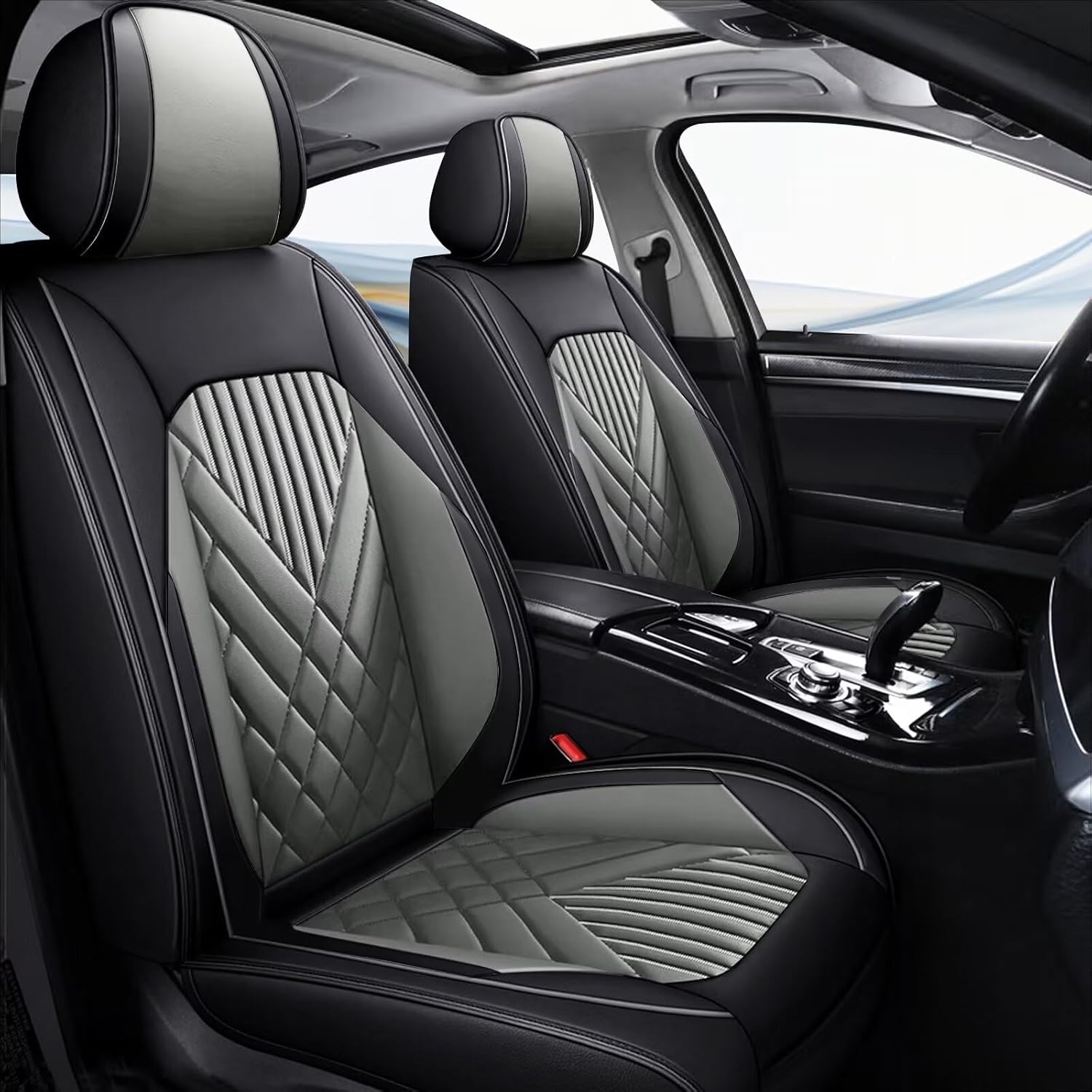 Juego completo de fundas de asiento de automóvil para Kia Seltos 2021 2022 2023 2024 automotriz 5 asientos, fundas de asiento impermeables de piel