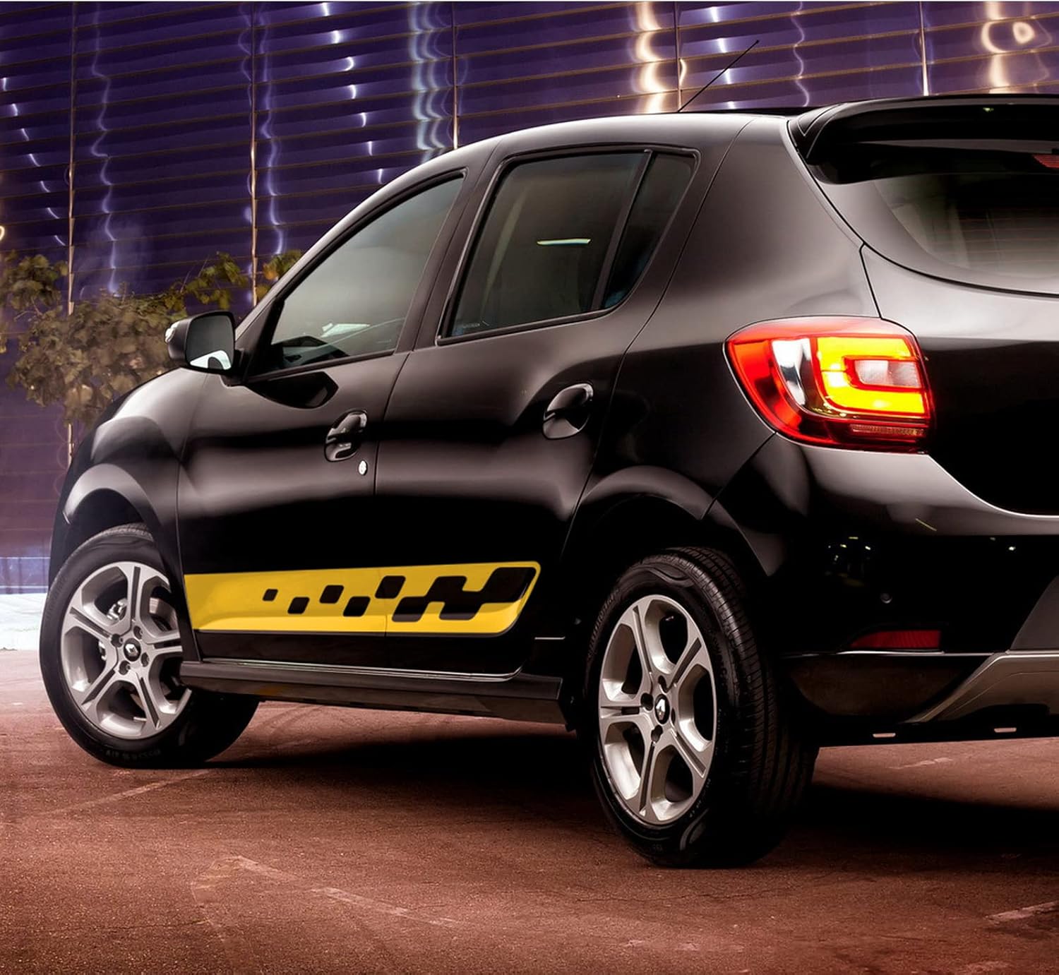 KJWPYNF Calcomanías de vinilo para Renault Dacia Sandero Stepway RS, diseño de rayas de automóvil, falda lateral
