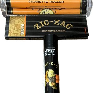 Zig Zag – Papel rodante tamaño King + máquina rodante de 3.937in + encendedor de cortadora en zigzag + tarjeta de cuchara RSV Zig Zag – Papel rodante tamaño King + máquina rodante de 3.937in + encendedor de cortadora en zigzag + tarjeta de cuchara RSV