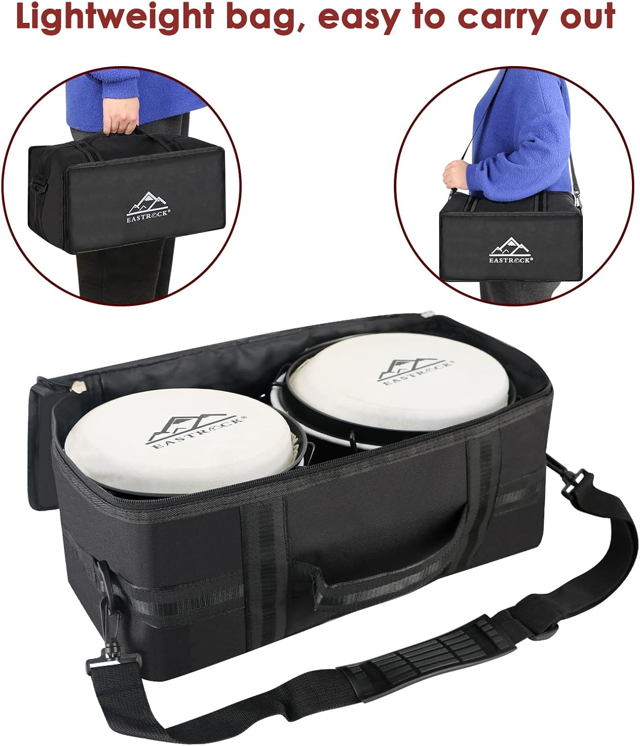 EASTROCK Bongo – Juego de bongos de 6 y 7 pulgadas para adultos, niños, principiantes, profesionales, instrumentos de percusión de madera y metal