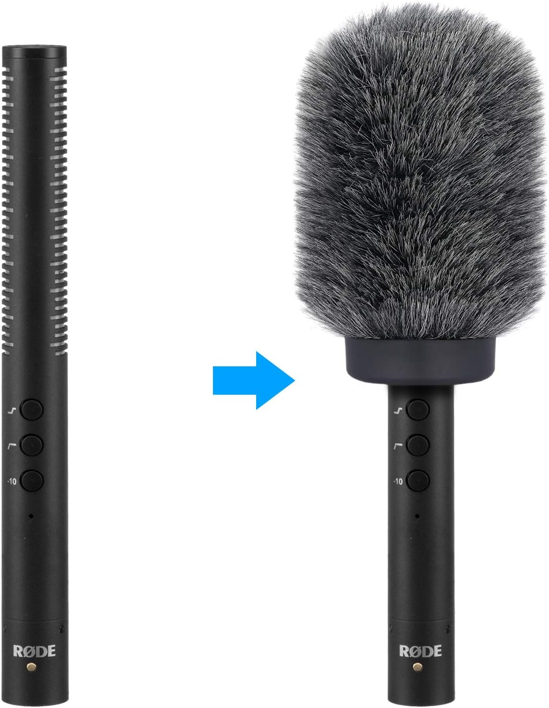 YOUSHARES Deadcat – Orejera de viento para Rode NTG4, micrófonos de escopeta MKE 600, micrófonos de escopeta Audio-Technica AT875R, parabrisas de