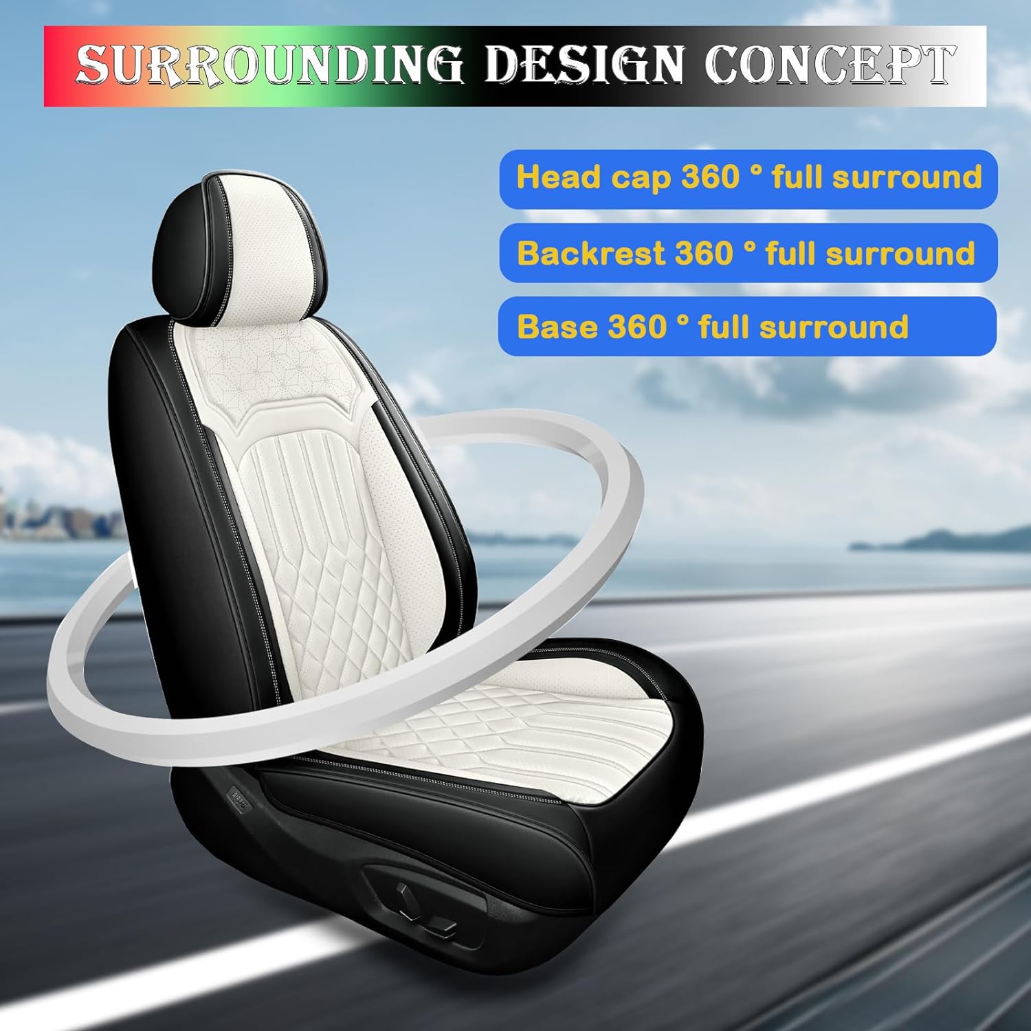 5 fundas de asiento de piel de tacto suave, compatibles con bolsas de aire, impermeables, suaves, accesorios para el interior del automóvil,