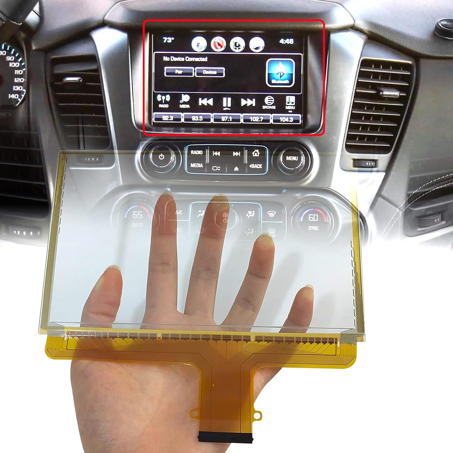Digitalizador de pantalla táctil LCD de 8 pulgadas, repuesto de 55 pines, compatible con Chevrolet Suburban Colorado Tahoe GMC Yukon Canyon Sierra