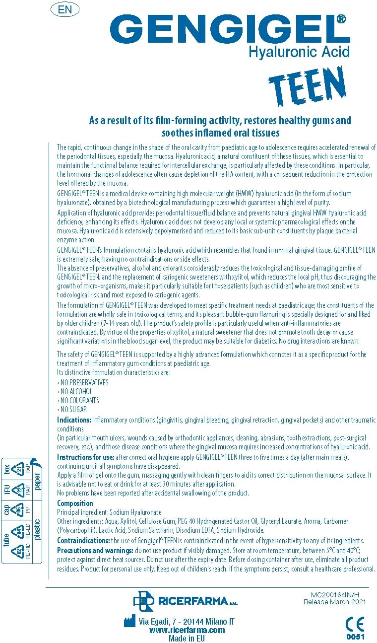Gel oral de ácido hialurónico adolescente 0.5 fl oz