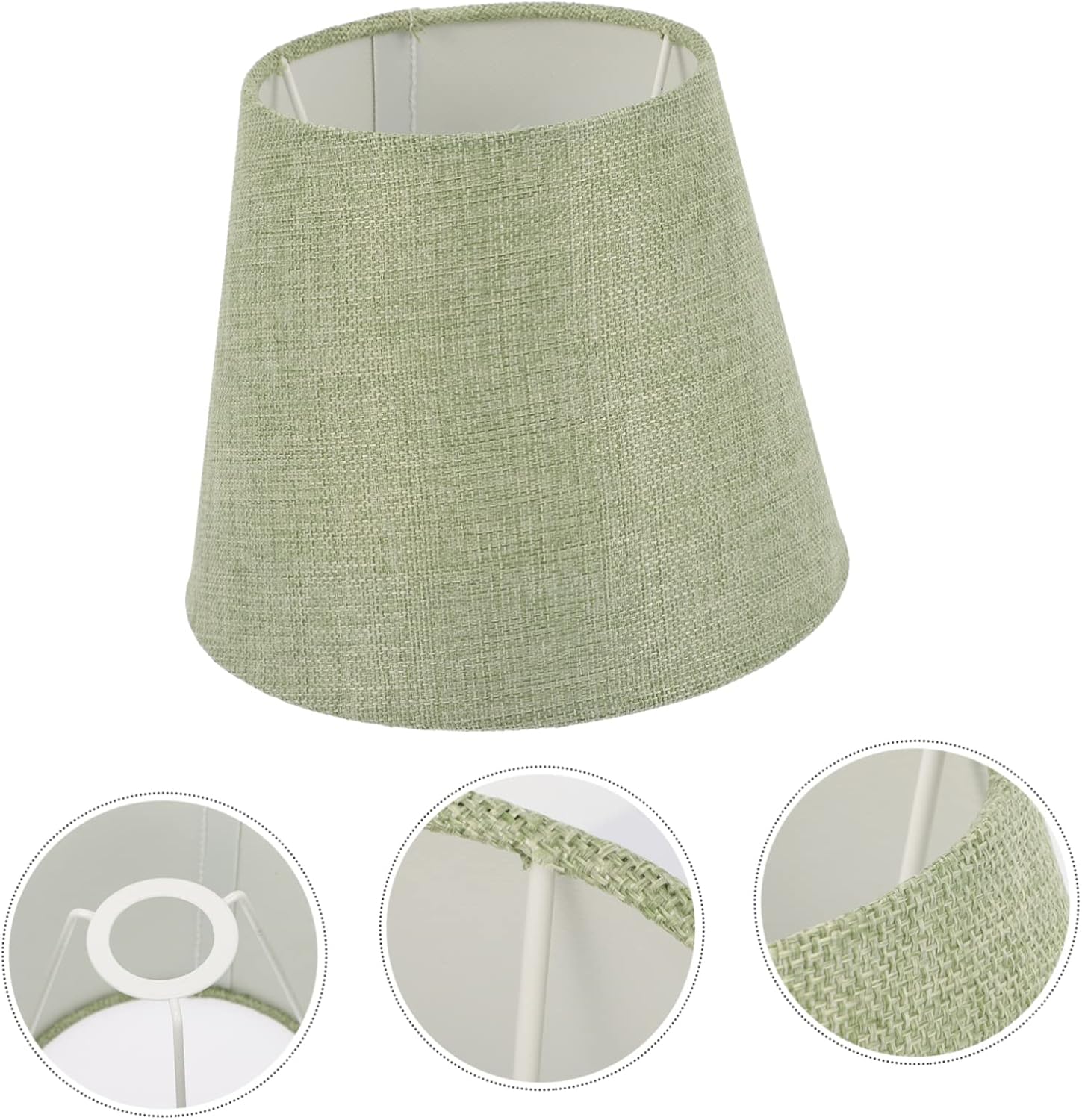 DOITOOL Pantalla de tela Lámpara colgante verde Lámpara colgante de ratán Lámpara de pie Cubierta de lámpara de mesa Lámpara de sombra Anillo de