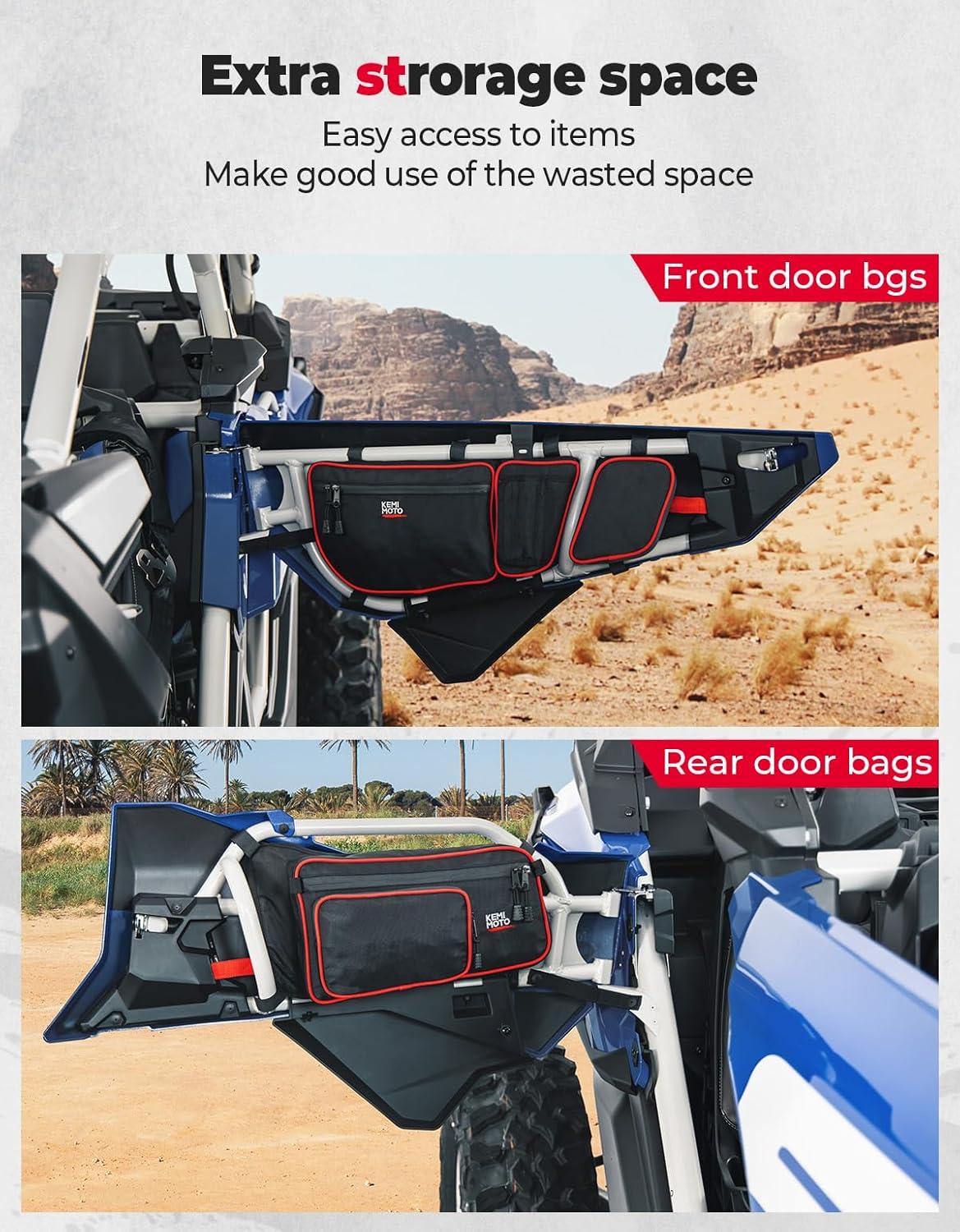 KEMIMOTO Bolsas de puerta X3 compatibles con Cam Am Maverick X3 Max Turbo R X DS MR RS Turbo R RR 2017 2018 2019 2020 2021 2022 2023 2024,
