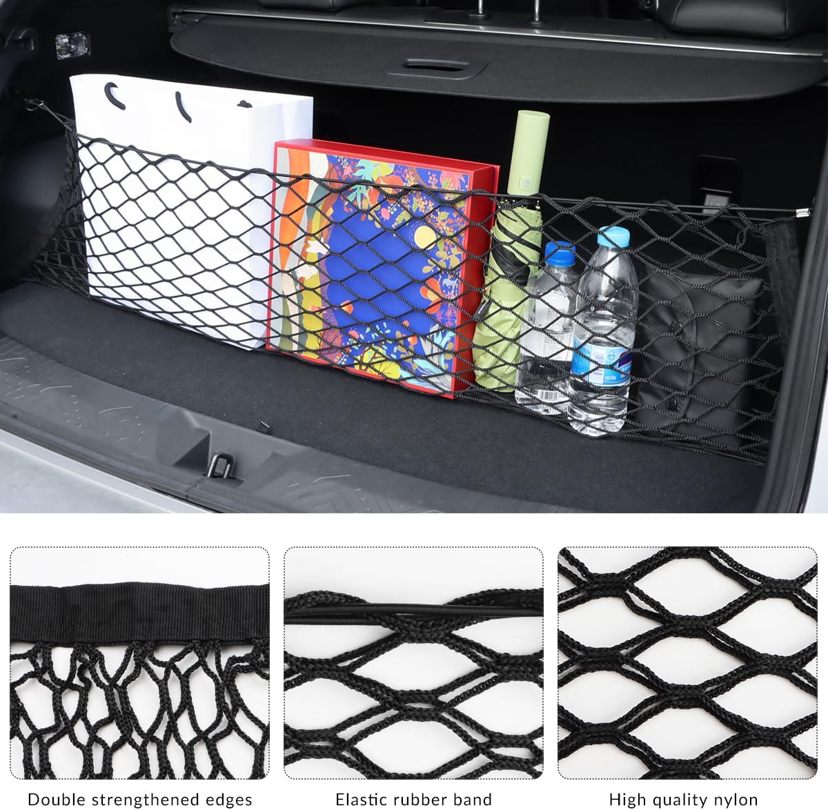 MARCHFA Red de carga para maletero trasero de automóvil, compatible con Subaru Impreza Crosstrek 2024, accesorios de almacenamiento de carga, red de