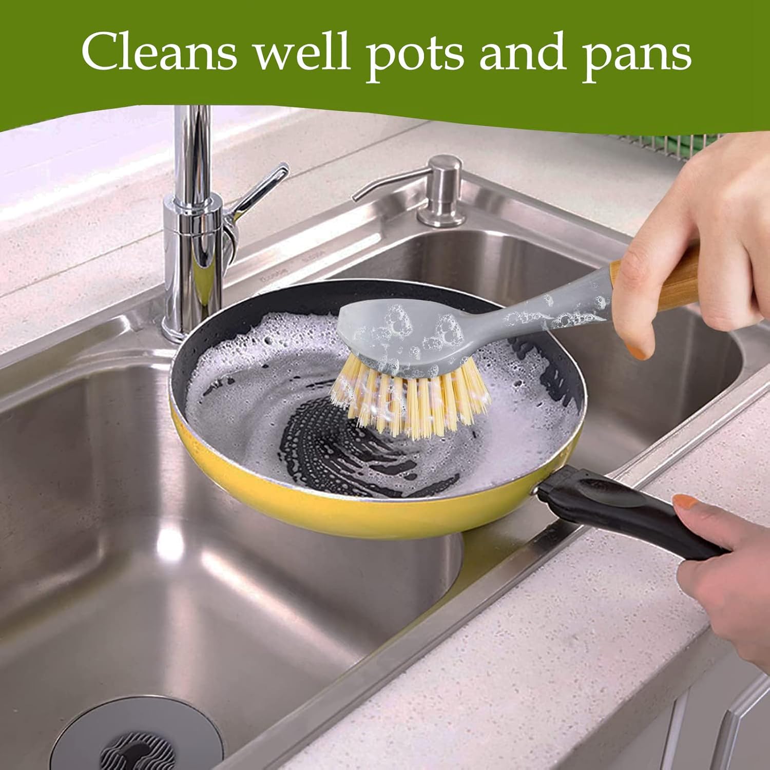 Cepillo para fregar platos con mango de lavado, cepillo para platos, cepillo para fregar platos, cepillo de platos con mango, cepillo de platos de