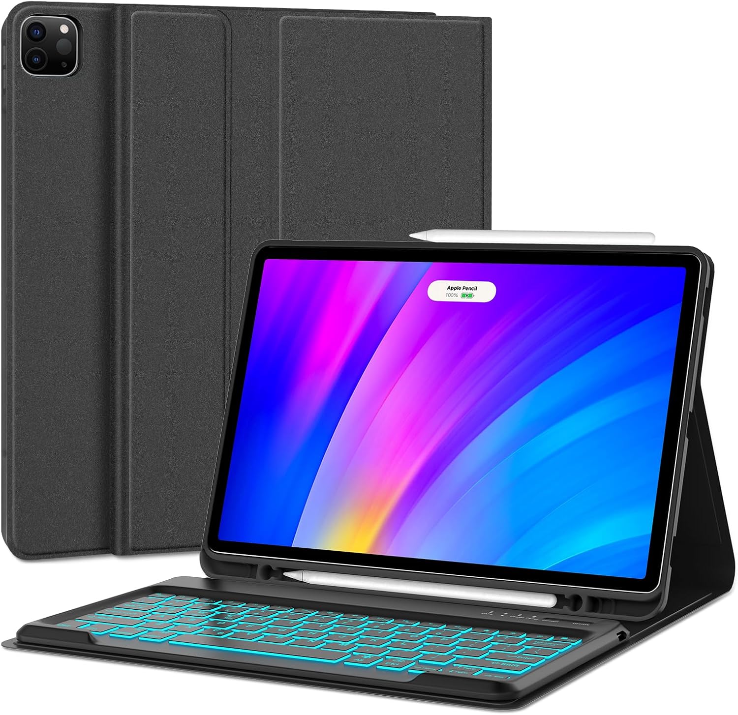 D DINGRICH Funda para iPad Pro 12.9 con teclado  Magnéticamente desmontable, retroiluminada, tipo C, conexión Bluetooth, para iPad Pro 6543
