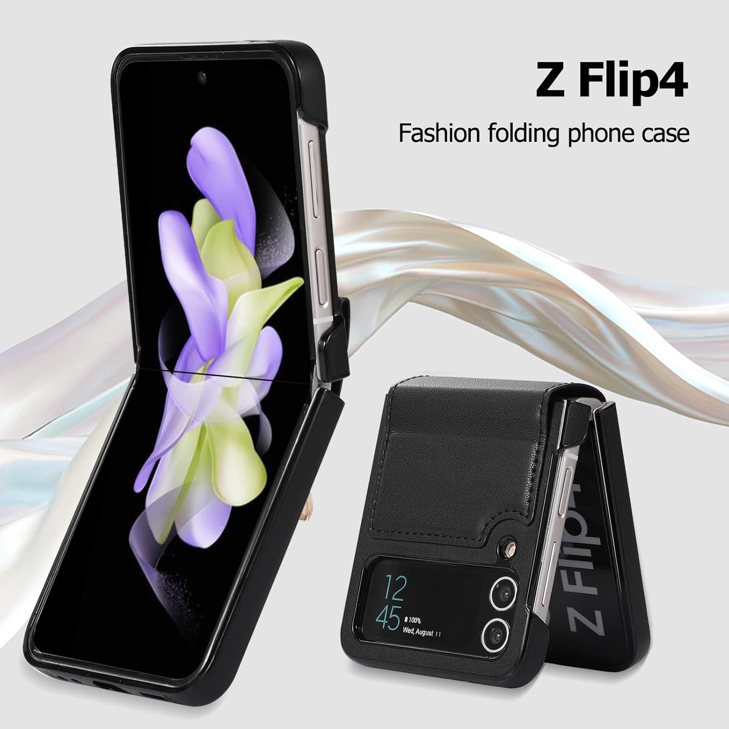 Funda compatible con Samsung Galaxy Z Flip 4, protector de teléfono inteligente a prueba de golpes, funda plegable de moda para Galaxy Z Flip 4
