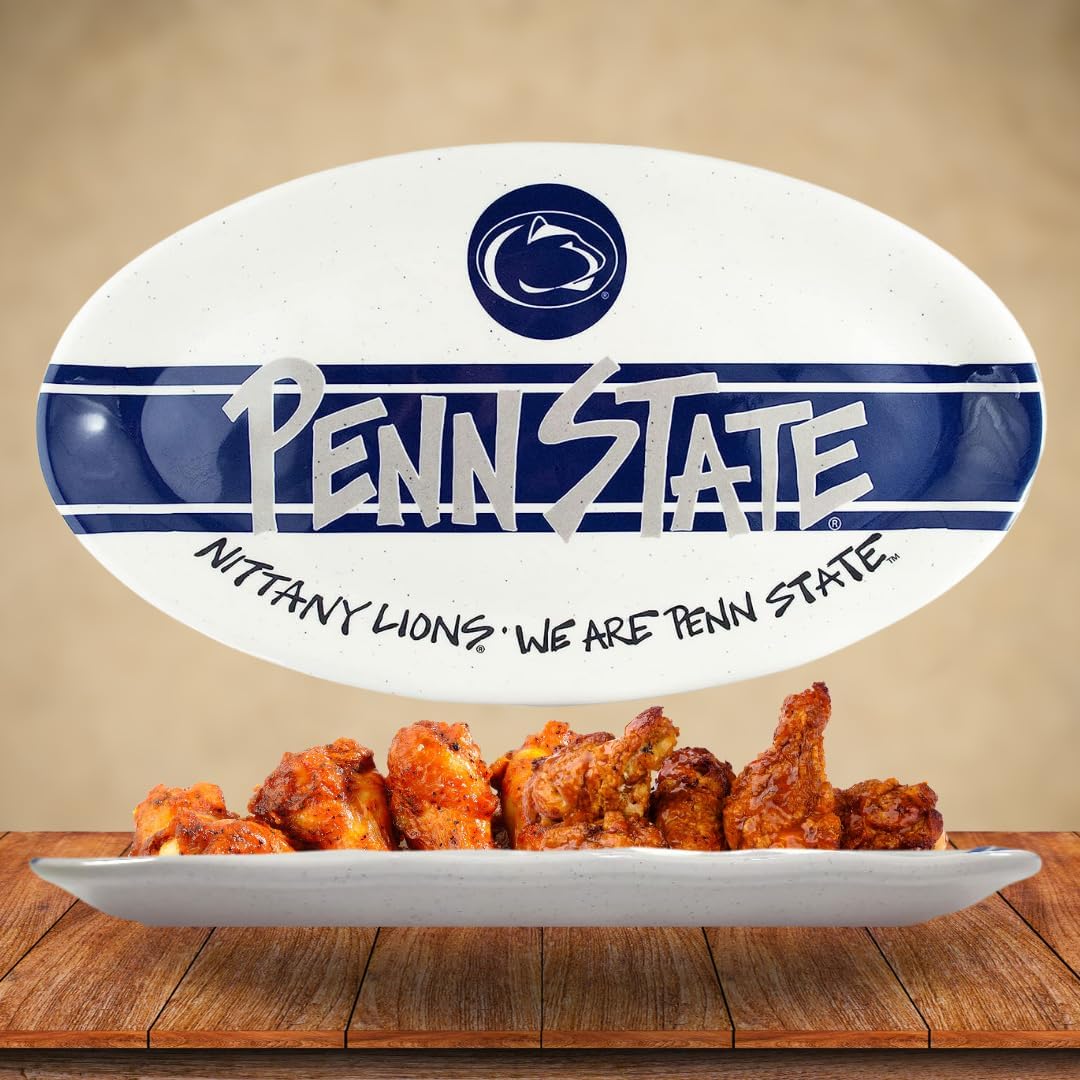 Magnolia Lane Penn State Nittany Lions – Plato ovalado de melamina de alta resistencia de 12 pulgadas para fiesta en estacionamiento, barbacoas,