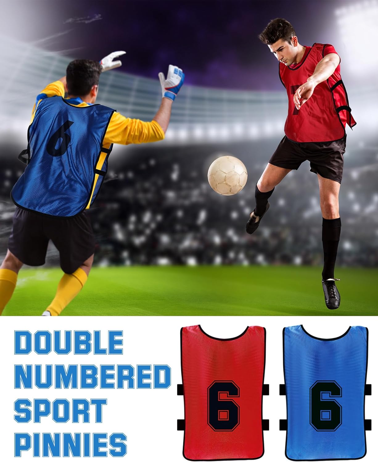 48 piezas de Penny de fútbol para deportes, varios colores, chalecos de fútbol Scrimmage Team Practice Jersey para adultos y niños