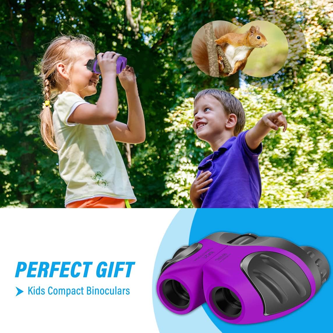 VNVDFLM – Regalos de Pascua para niñas de 3 a 8 años, binoculares compactos para juguetes de patio para niños, el mejor regalo para niñas de 4 a 10
