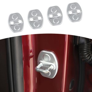 RT-TCZ Cubierta de pestillo de cerradura de puerta Silverado, accesorios plateados compatibles con Chevy Silverado Colorado GMC Sierra 2014 hasta RT-TCZ Cubierta de pestillo de cerradura de puerta Silverado, accesorios plateados compatibles con Chevy Silverado Colorado GMC Sierra 2014 hasta