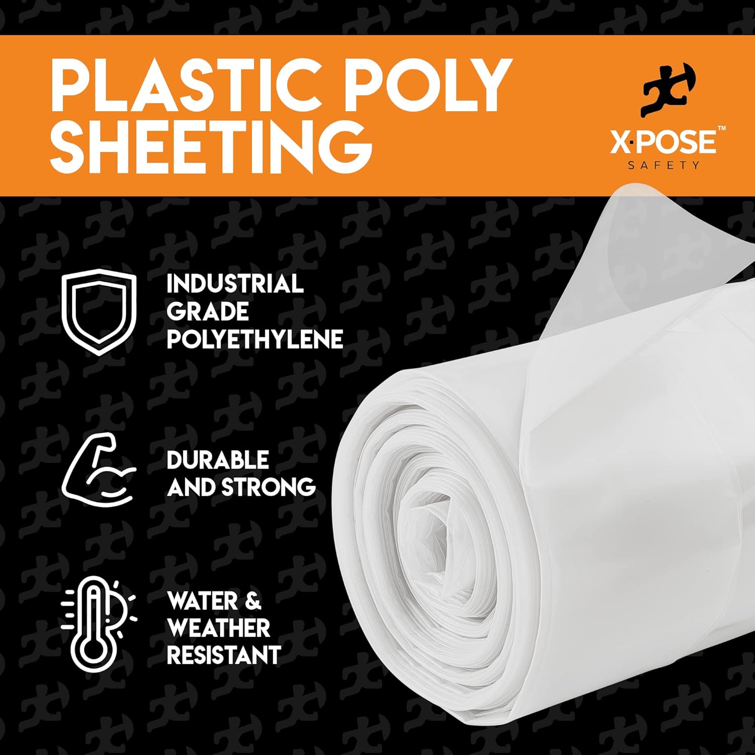 Xpose Safety – Lona de plástico resistente de 4 milímetros de grosor, cubierta impermeable para equipos de protección contra vapor y polvo, para uso