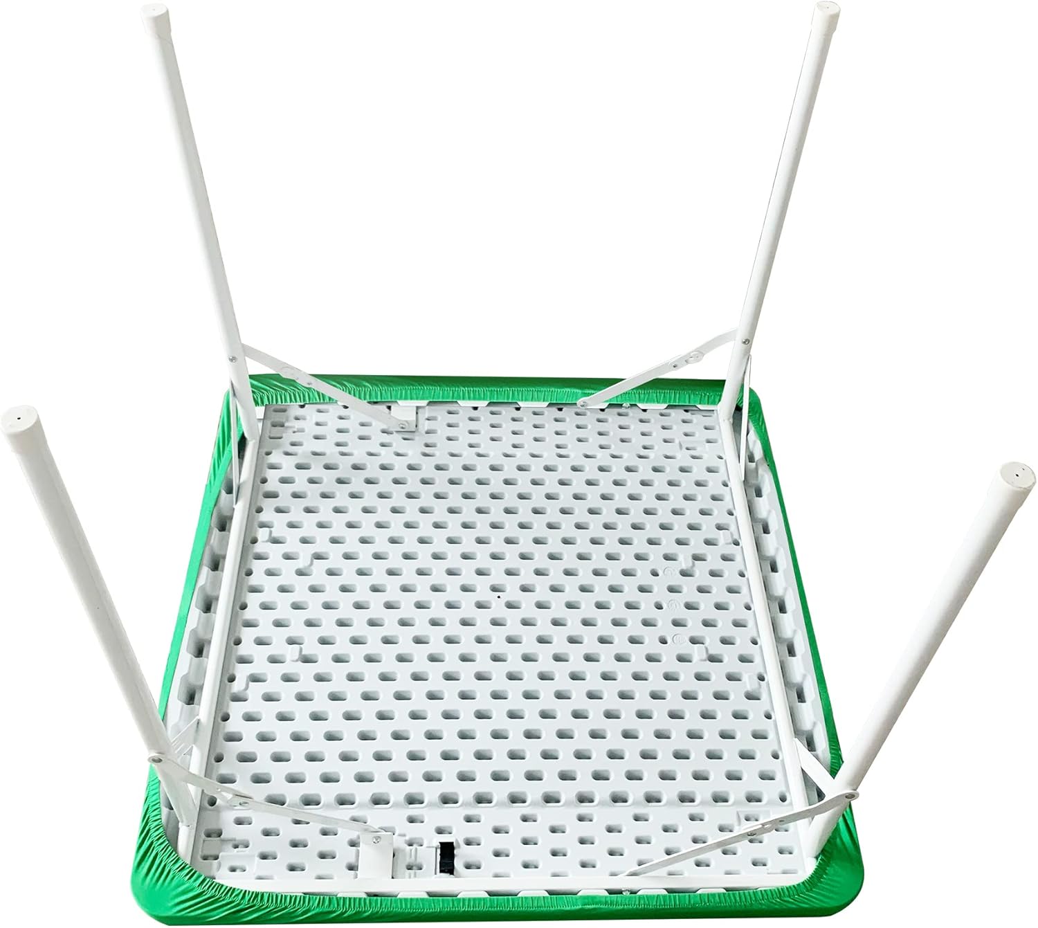 Fundas cuadradas elásticas de elastano para mesa de cóctel, color verde, 34 x 34 pulgadas
