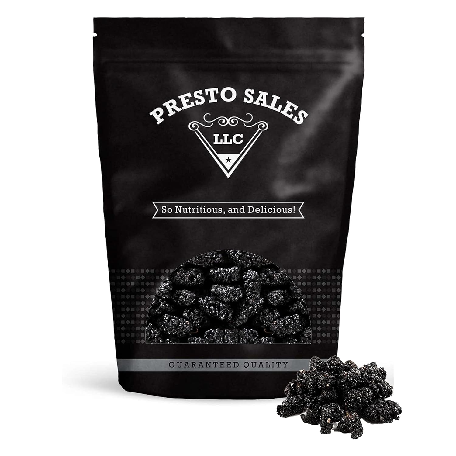 Presto Sales LLC – Moras frescas secas negras  Sin azúcar añadido, delicioso, calidad, vegano, fácil de usar, aperitivo, saludable, ingrediente,