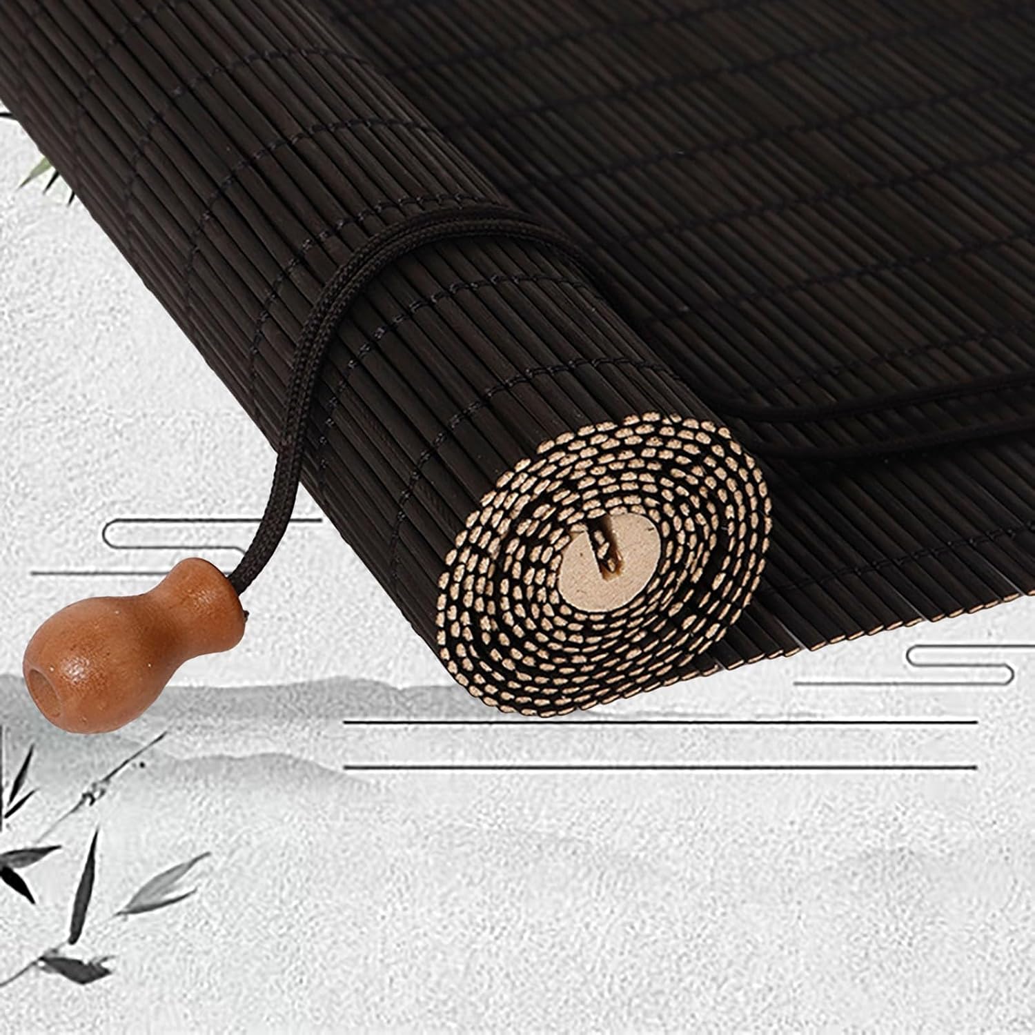 Persianas de bambú de bambú para exteriores, persianas enrollables de bambú para ventanas, persianas de bambú para patio, sin cordones para porche,