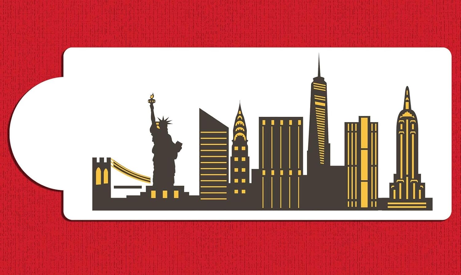 Plantilla de pastel de horizonte detallado de la ciudad de Nueva York lado C1000 por Designer Stencils