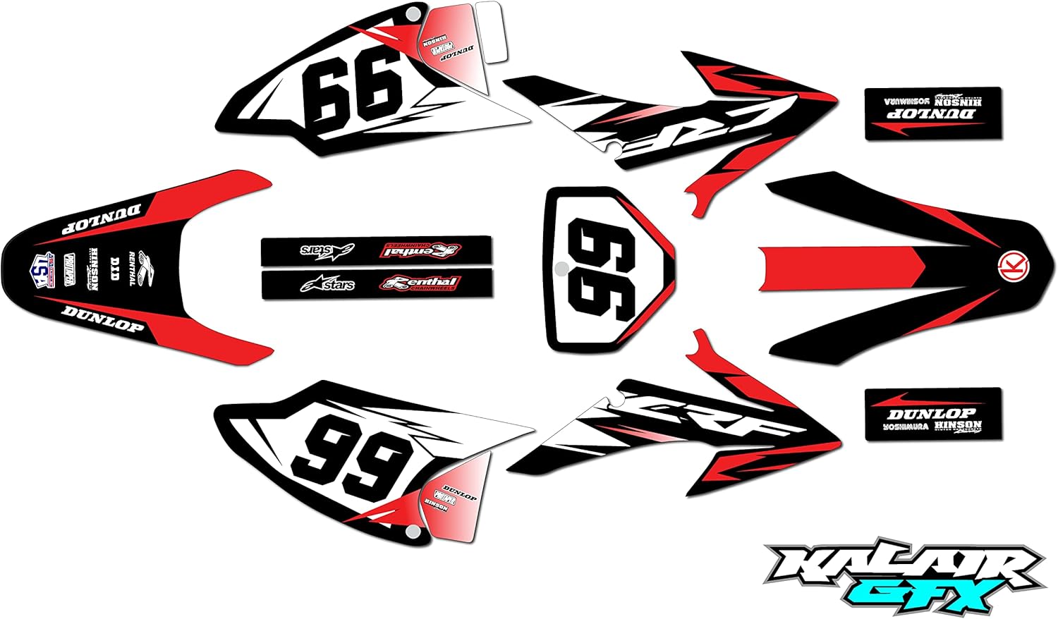 Kit de gráficos para Honda CRF 150F (2008-2014) Serie División Rojo 16 Mil – Adhesivos para moto Dirt Pit Bike Motocicleta, accesorios de motocross