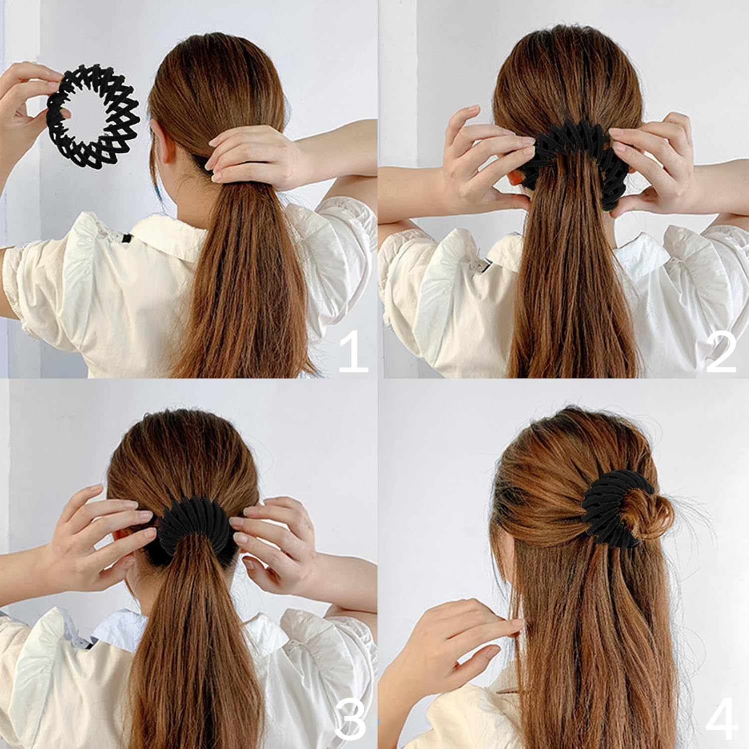 Sizobi 3 pinzas para el cabello negras, pinzas expandibles para el cabello, accesorios para el cabello para mujeres y niñas, clip para moño para