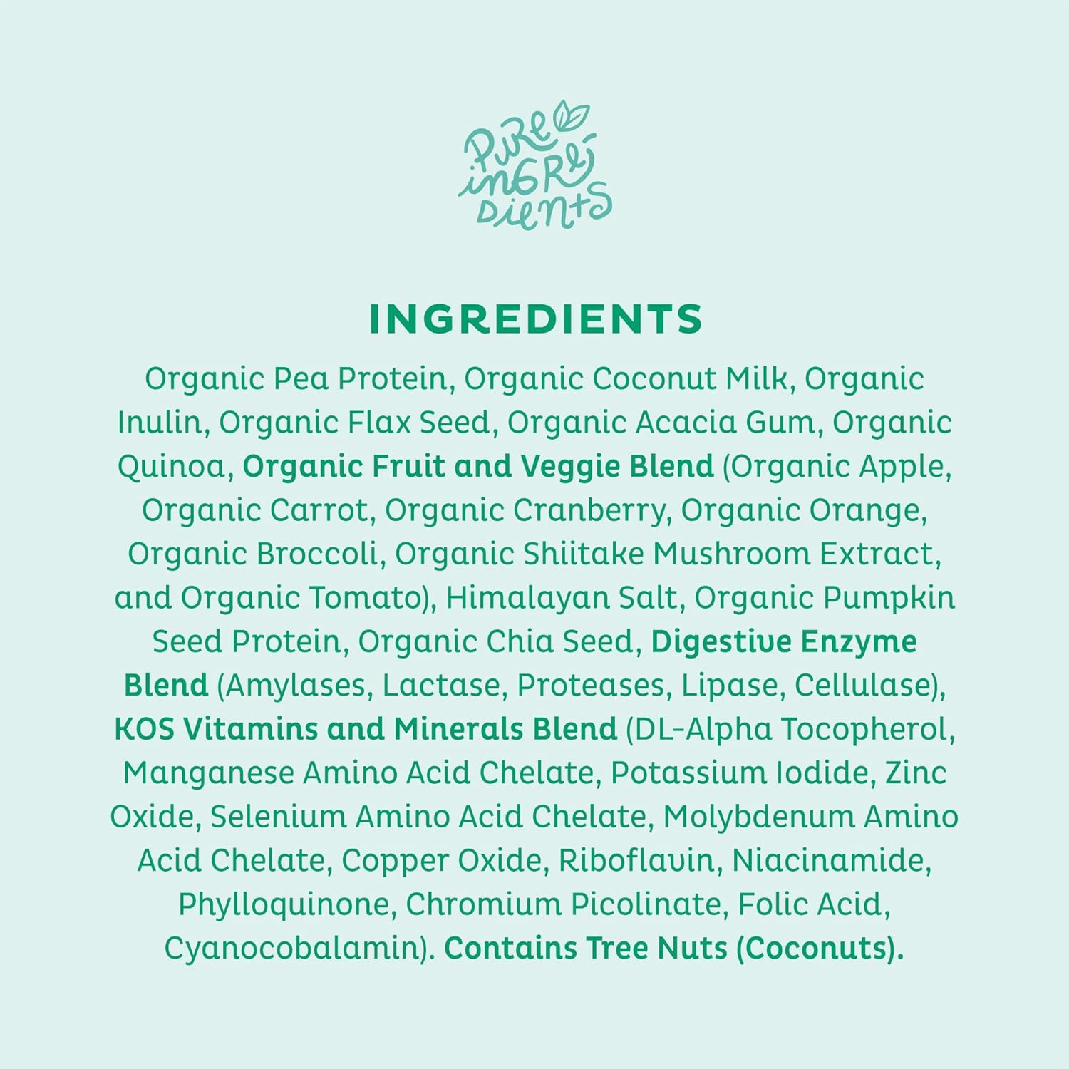 KOS Proteína vegana en polvo, sin sabor y sin azúcar, mezcla de proteínas de guisante baja en carbohidratos, superalimento orgánico rico en