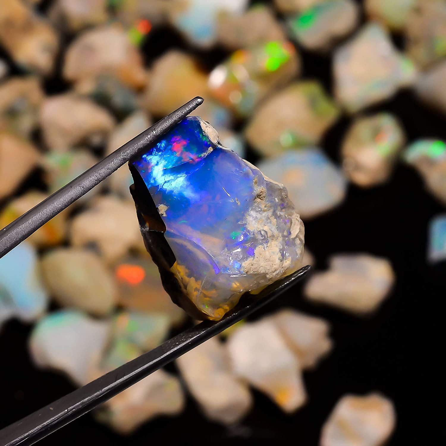 75 carats Ethiopian Opal Raw, Fire Play Opal, Opal Supply, Jewelry Making Stones, DIY Crystals, Energy Stone, Chakra Opal, Healing Opals, Birthstone