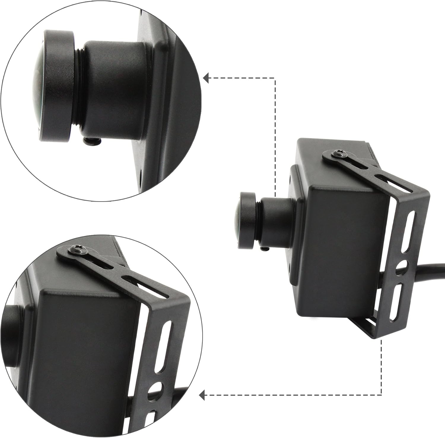 ELP Mini cámara de seguridad USB de aluminio con lente ojo de pez gran angular de 170 grados, cámara Lightburn USB2.0 para seguridad en el hogar y