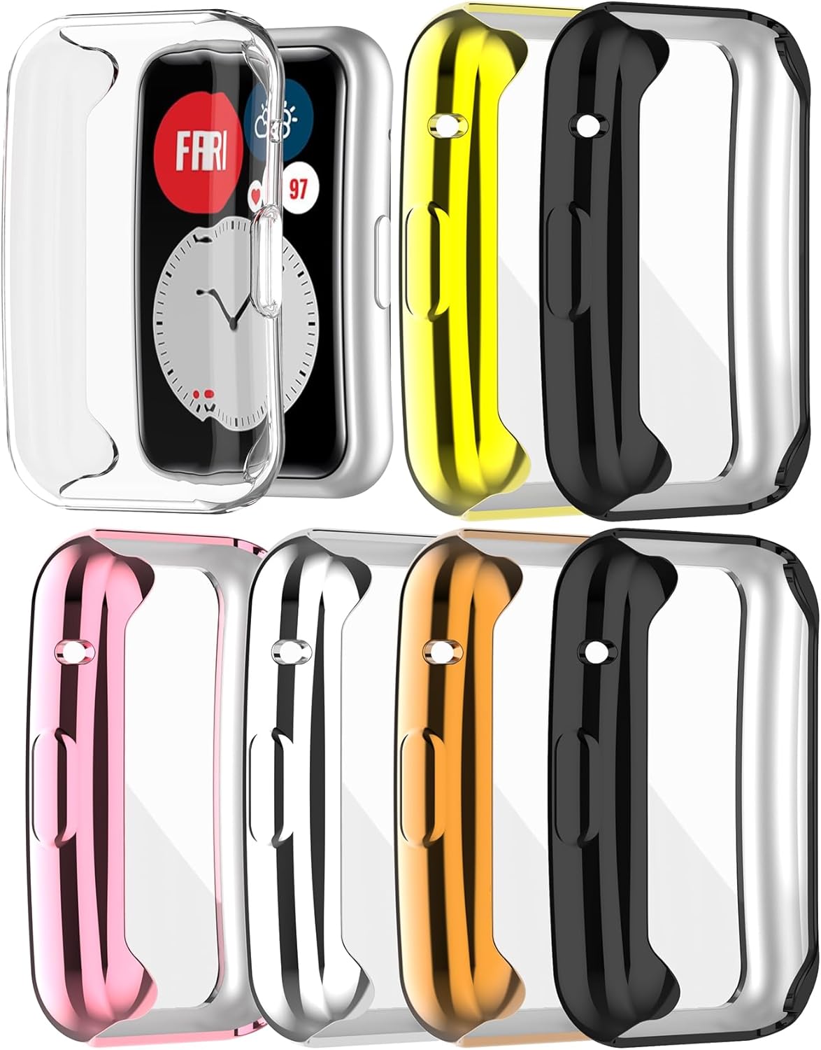 Fundas protectoras de pantalla compatibles con Huawei Watch Fit Accessories Covers Scratched Cobertura completa Funda protectora de TPU suave (7