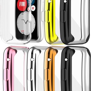 Fundas protectoras de pantalla compatibles con Huawei Watch Fit Accessories Covers Scratched Cobertura completa Funda protectora de TPU suave (7 Fundas protectoras de pantalla compatibles con Huawei Watch Fit Accessories Covers Scratched Cobertura completa Funda protectora de TPU suave (7